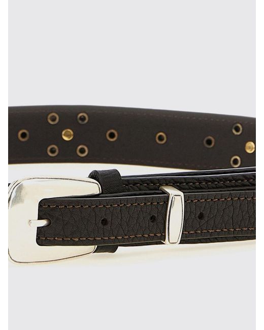 Lemaire White Calfskin Leather Belt With Studs for men