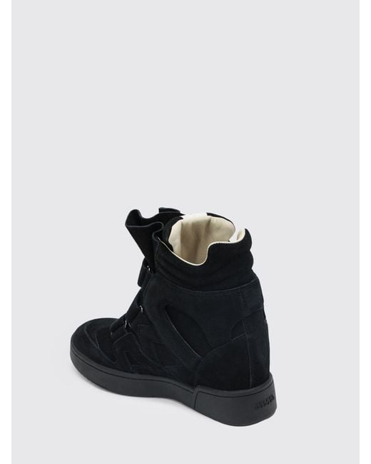 Isabel Marant Black Bekett High-Top Wedge Sneakers