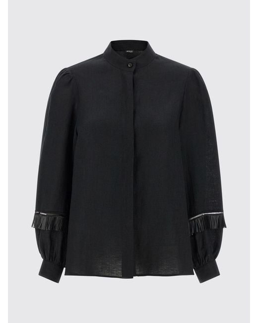 Kiton Blue Linen Shirt With Fringes