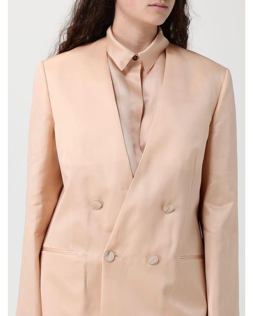 Alberta Ferretti Natural Double-Breasted Organza Blazer