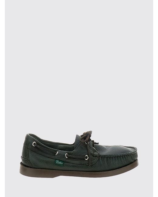 Paraboot White Barth Marine Grained Leather Boat Loafer for men