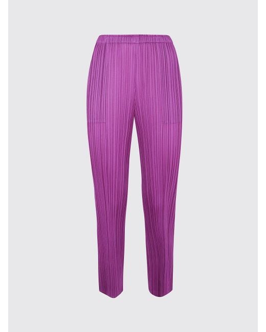 Pleats Please Issey Miyake Purple Pants