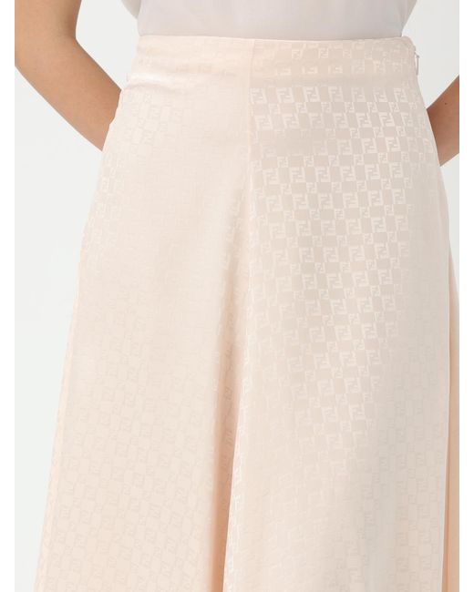 Fendi Natural Aline Midi Skirt