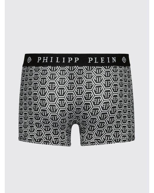 Philipp Plein Black Stretch Cotton Boxers With Logo for men