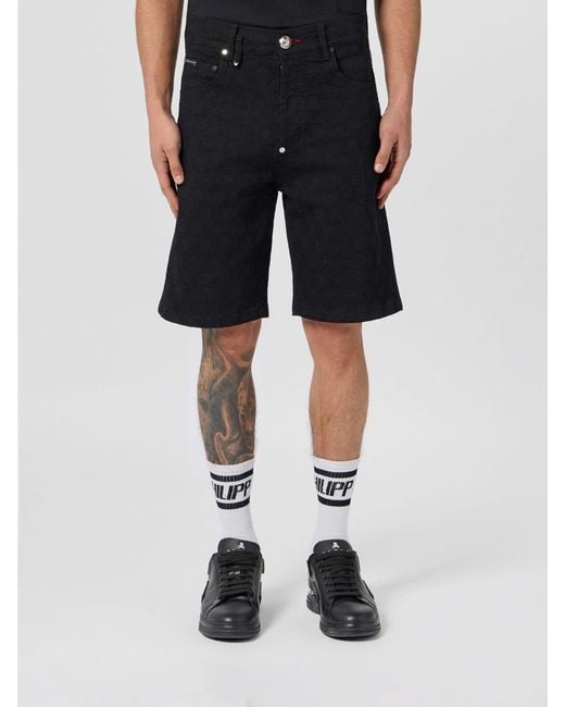 Philipp Plein Black Shorts for men