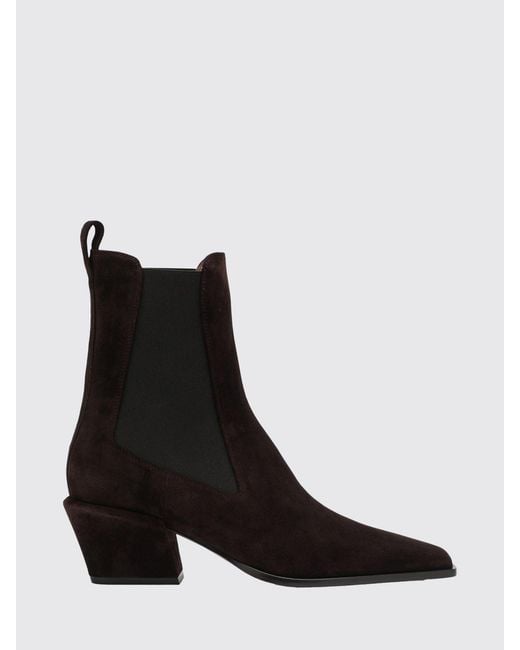 Paris Texas Black Bettina Suede Western Chelsea Boots With Mid Flared Heel