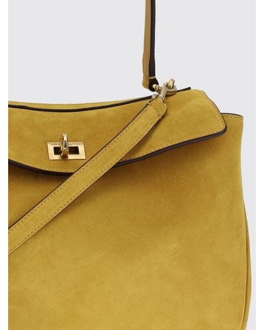 Balenciaga Yellow Rodeo Small Suede Calfskin Handbag With Charm