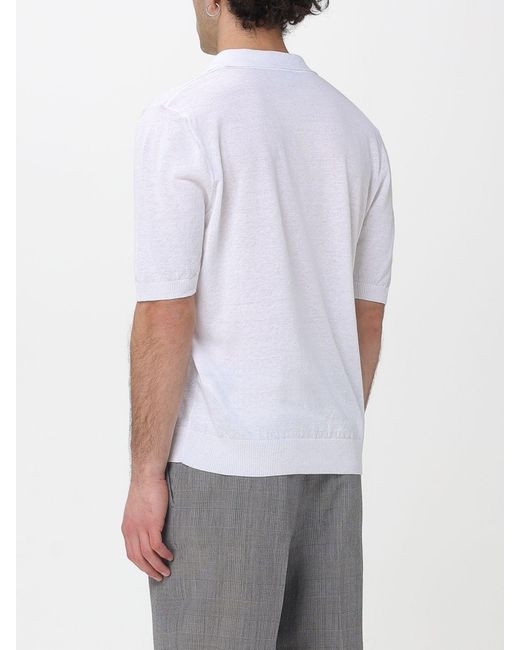 Polo De Punto Eleventy de hombre de color White