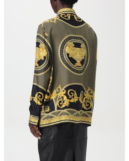 Camicia Baroque Di Seta di Versace in Black