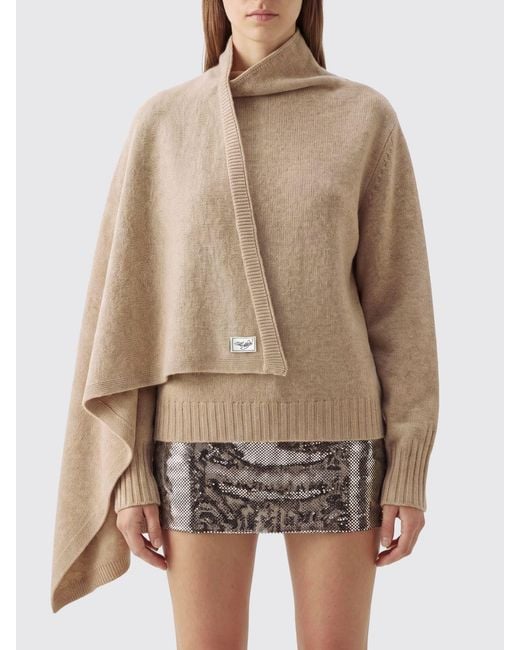 The Attico Brown Virgin Wool Turtleneck Jumper With Dropped Shoulders
