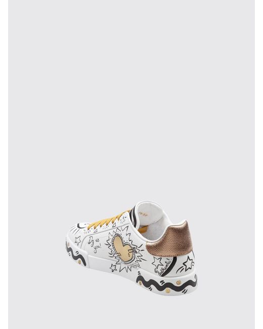 Dolce & Gabbana White Dolce &Amp Gabbana Portofino Low-Top Sneakers
