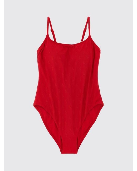 Polo Ralph Lauren Red Basic Recycled Polyester Swim Trunks