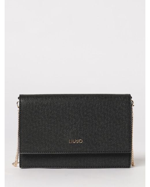 Liu Jo Gray Saffiano Faux Leather Bag