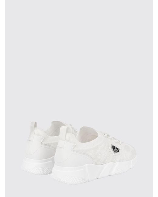 Philipp Plein Natural Low-Top Technical Mesh Sneakers With Elasticized Ankle for men