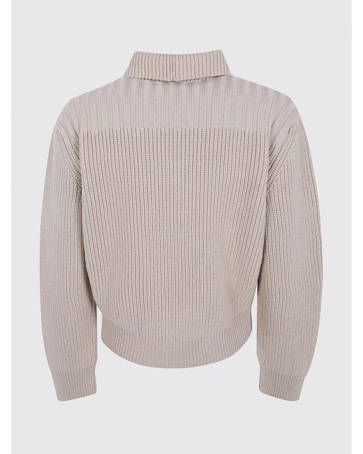 Dries Van Noten Gray Shawl Collar Merino Wool Cardigan for men