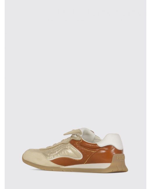 Fendi White Wave Pulse Leather Sneakers