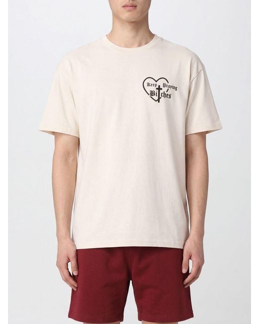 Willy Chavarria White Graphic Print Cotton T-Shirt With Contrasting Logo for men