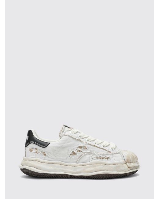 Maison Mihara Yasuhiro White Blakey Og Bicolor Canvas Sneakers With Worn-Out Sole for men
