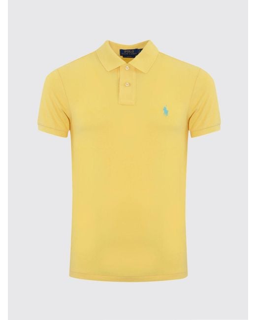 Polo Ralph Lauren Yellow Cotton Polo Shirt With Pony Logo for men