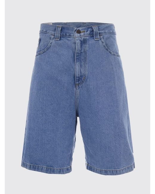 Carhartt Blue Cotton Denim Shorts for men
