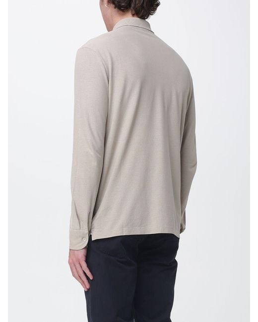 Zanone Gray Cotton Polo Shirt for men