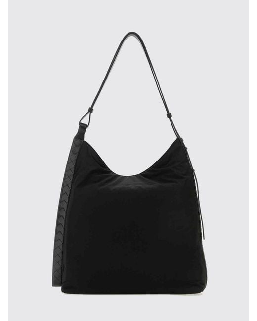 Bottega Veneta Black Nylon Tote Bag With Woven Straps And Embossed Logo for men