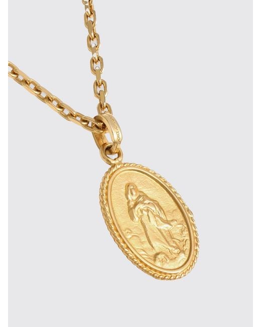 Dolce & Gabbana White Dolce &Amp Gabbana Medallion Brass Necklace With Pendant