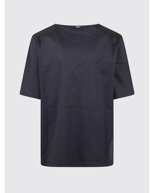 Herno Blue Short-Sleeved Crew Neck T-Shirt
