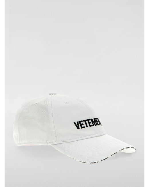 Cappello in cotone con logo di Vetements in White da Uomo
