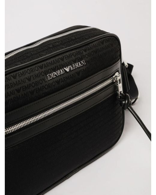 Emporio Armani Black Nylon Shoulder Bag With Logo for men