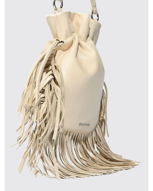 Orciani Natural Juice Jungle Leather Bag With Fringes