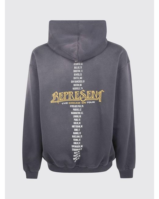 Sudadera Con Capucha De Algodón Estampada Represent de hombre de color Gray