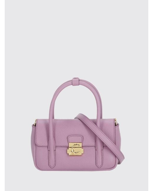 Coccinelle Pink Mini Hammered Leather Bag