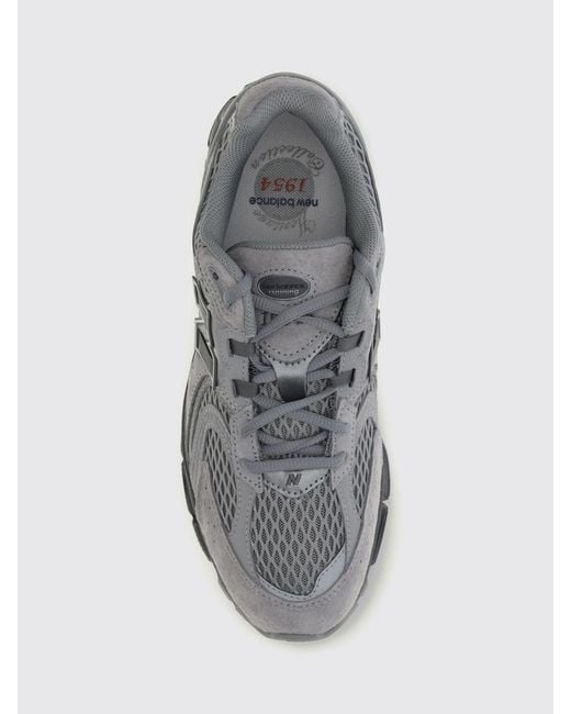 New Balance Gray 1954R Suede And Mesh Low-Top Trainers With Side Logo for men