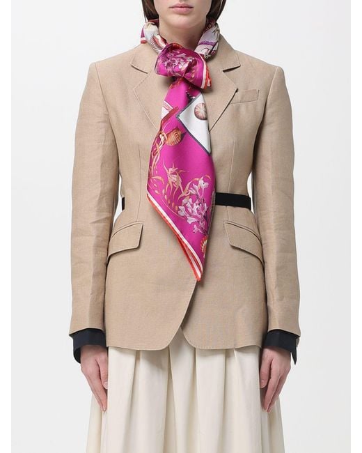 Max Mara Pink Printed Silk Foulard