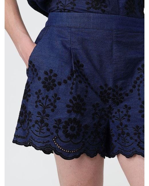 Mc2 Saint Barth Blue Striped Cotton Shorts