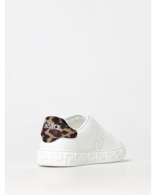 Versace White Chic Greek Sneakers For