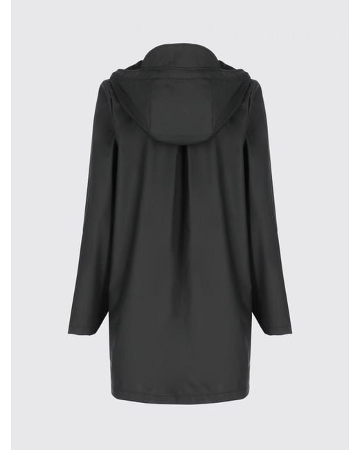 Rains Black Hooded Waterproof Polyester Raincoat