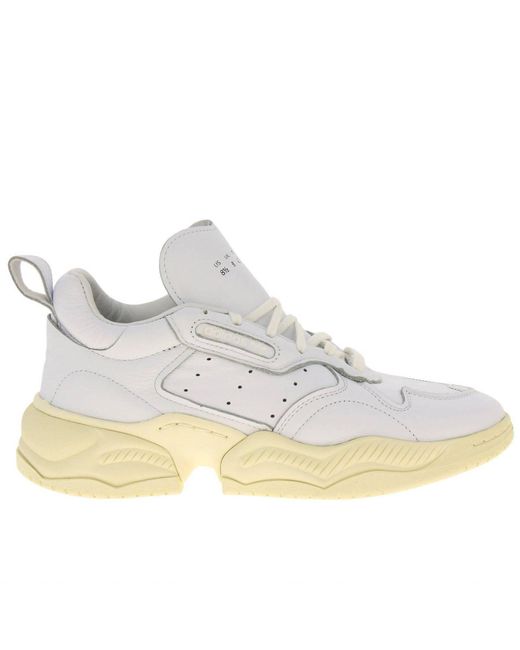 Adidas Originals White Supercourt Rx Sneakers In Leather With Holes And Maxi Sole for men