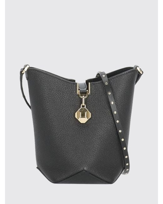 Lanvin Black Grained Leather Bucket Bag
