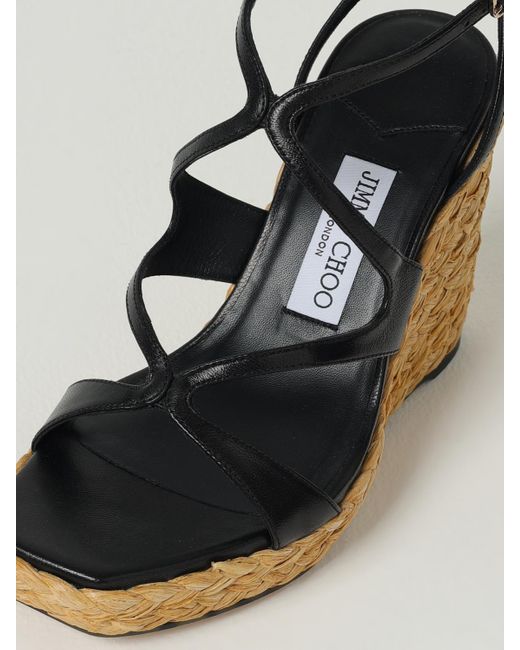 Sandalo Con Zeppa Ayla di Jimmy Choo in Metallic