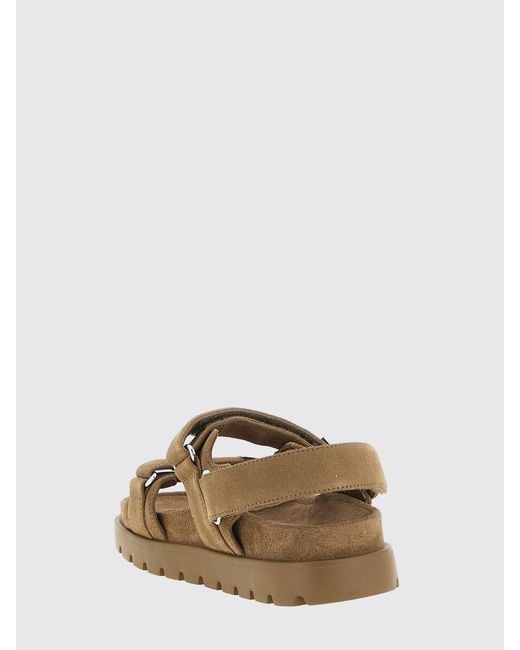 Tory Burch Gray Mellow Suede Platform Sandals With Double T Logo