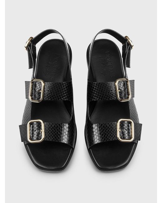 Doucal's White Python Print Leather Sandals