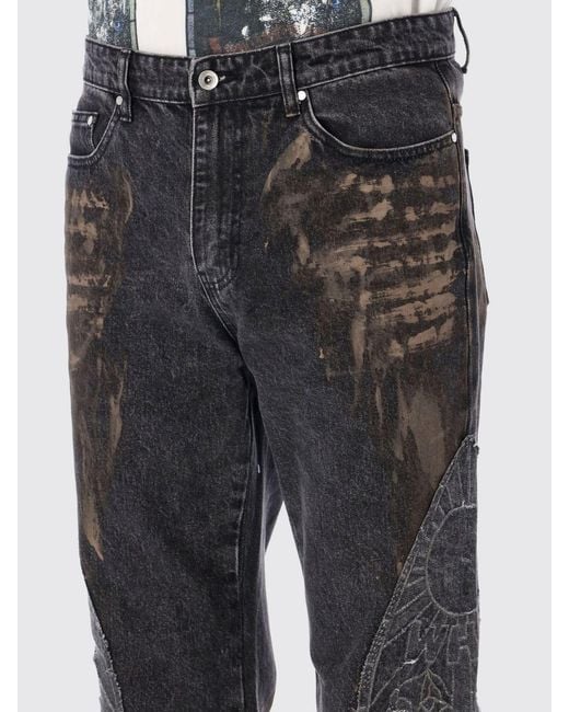Who Decides War Black Straight Fit Mid-Rise Graphic Print Jeans for men