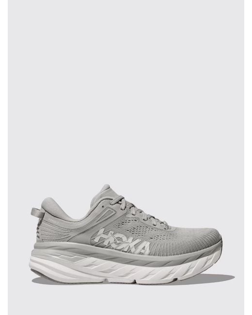 Hoka One One White Bondi 7 Technical Mesh Sneakers