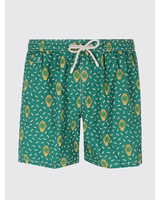 Mc2 Saint Barth Green Printed Boxer Swim Trunks for men