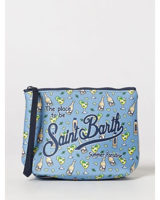 Mc2 Saint Barth Blue Neoprene Aline Mc2 Pouch With Saint Barth Logo