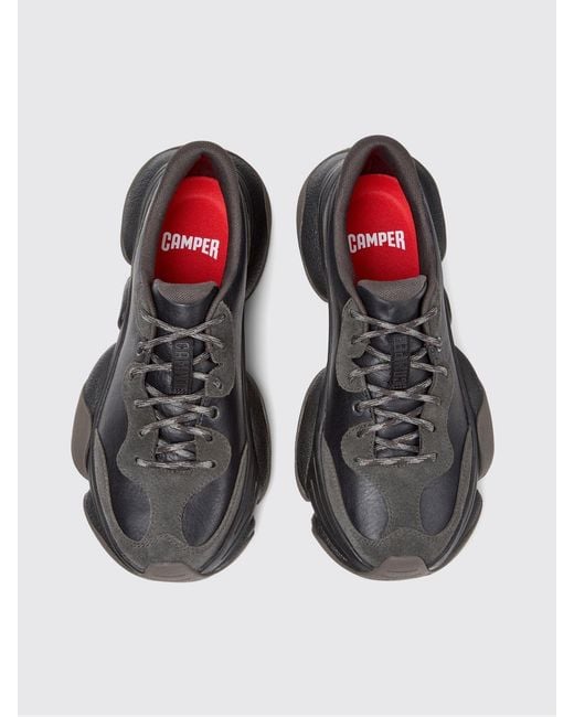 Camper White Karst 2 Leather And Suede Sneakers