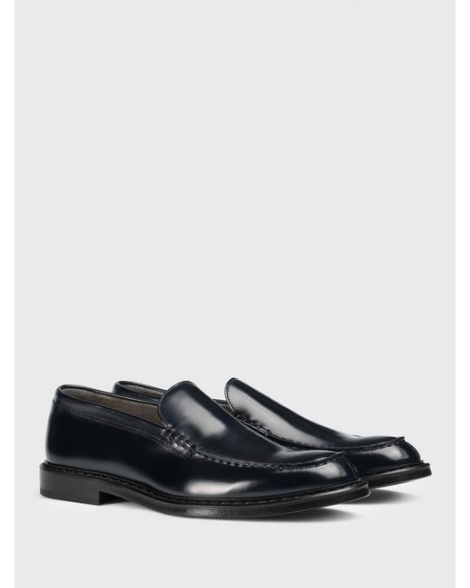 Doucal's Blue Leather Loafers for men