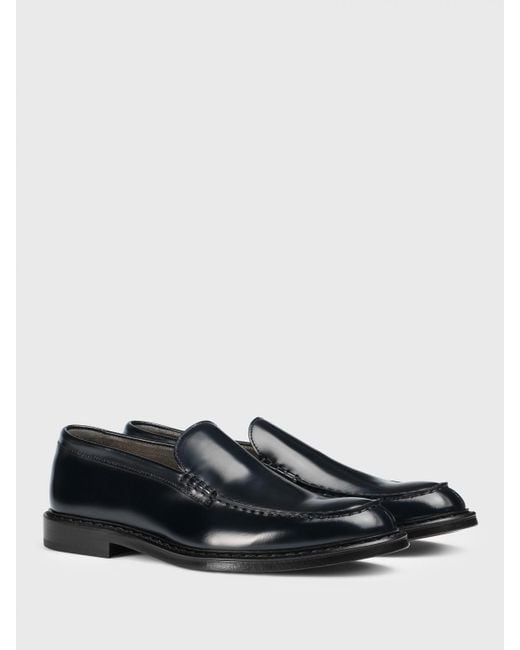 Doucal's Blue Leather Loafers for men